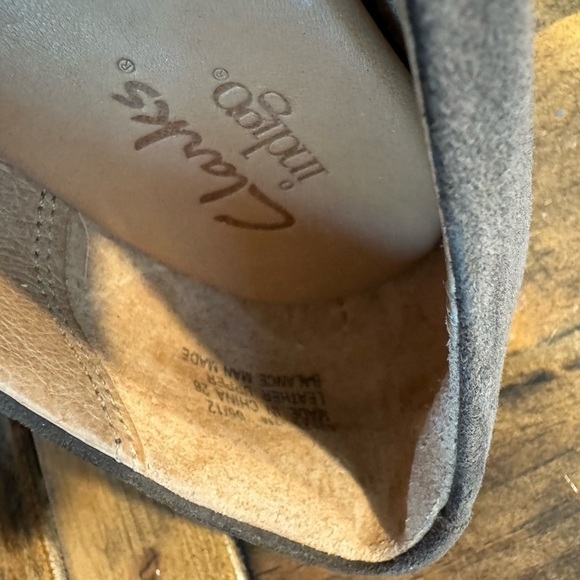 CLARKS INDIGO Taupe/brown Genuine Leather Suede Pumps High Heels Neutral size 7 - Picture 9 of 12